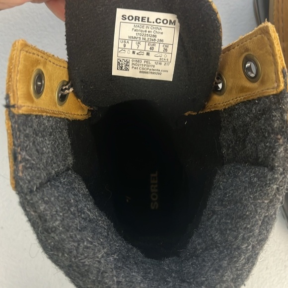 Sorel Slimpack II Boots Lace-up Waterproof Winter Duck Boots Black/Tan Leather - Picture 7 of 9